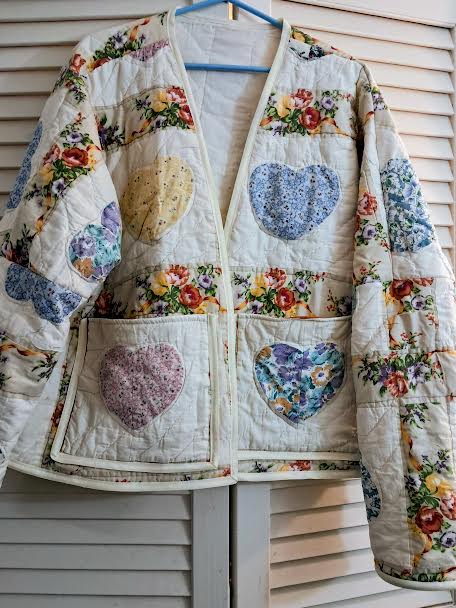 Upcycled Vintage Quilt Coat - Sweetheart Garden Floral