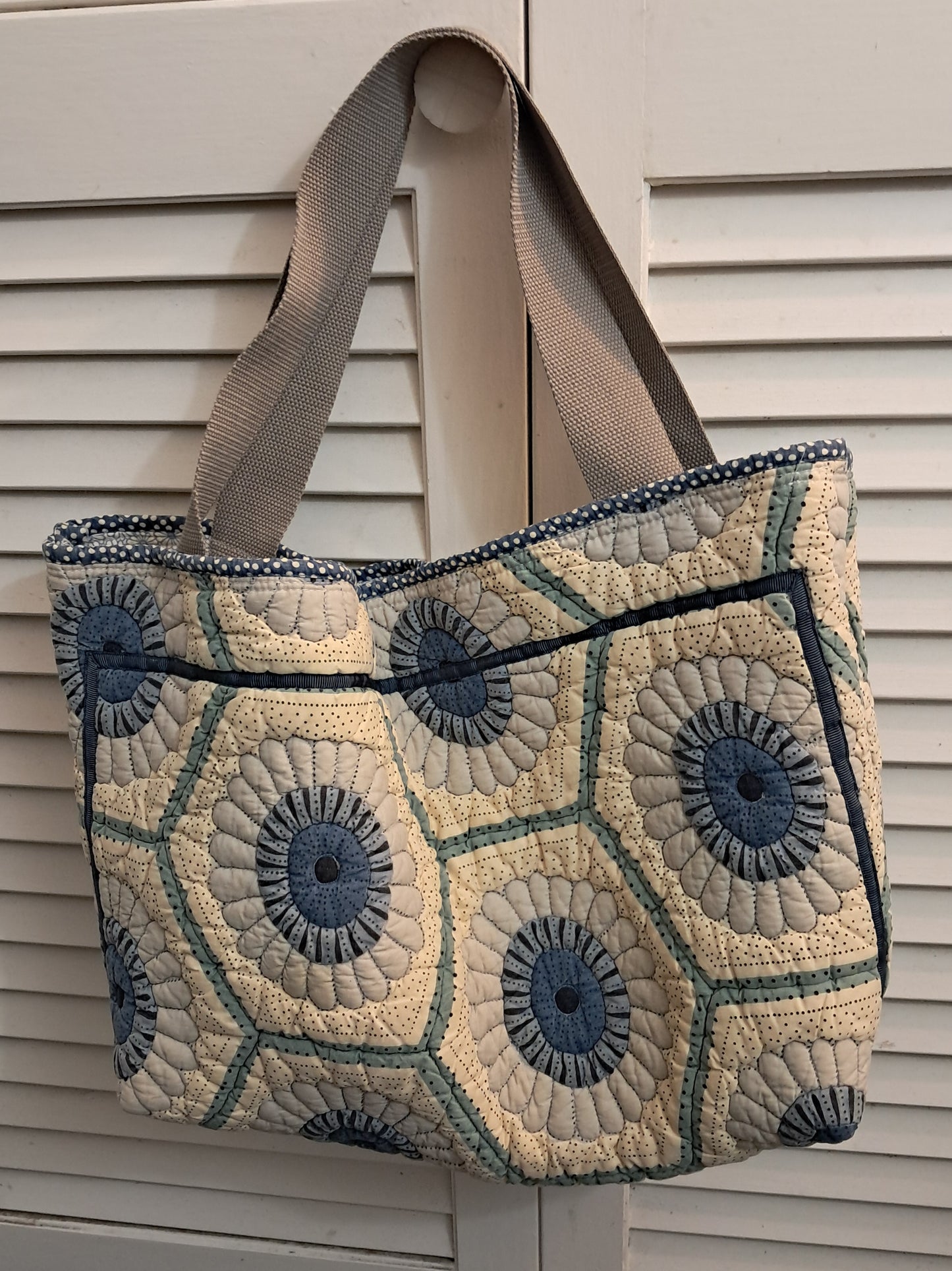 Blue Flower Market Tote