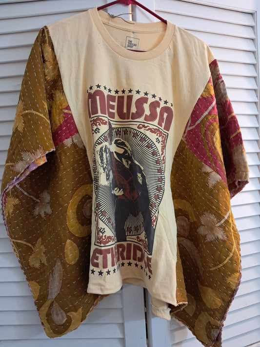Upcycled Kantha Poncho Tee