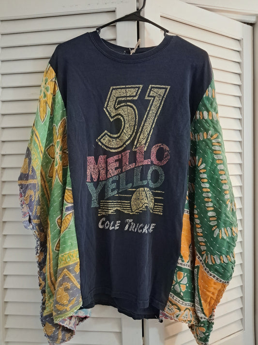 Upcycled Kantha Poncho Tee