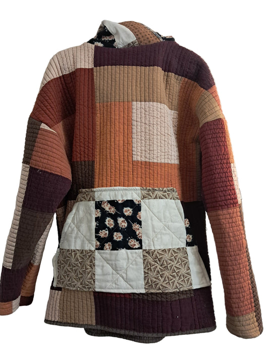 Brown Quilt Hoodie