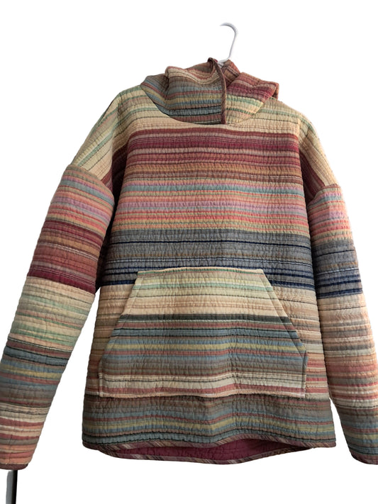 Multi Colored Striped quilt hoodie